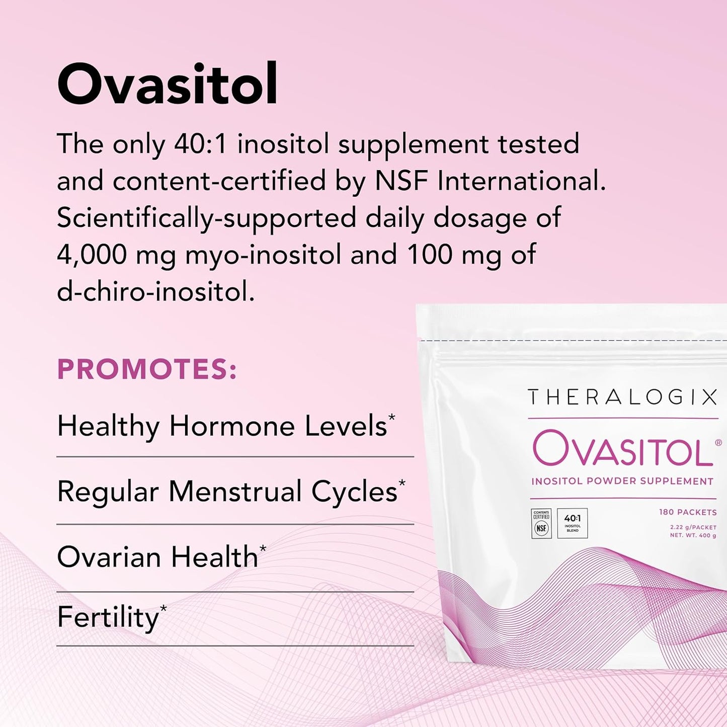 Ovasitol Individual PACKETS (90 day supply) FREE INTERNATIONAL SHIPPING
