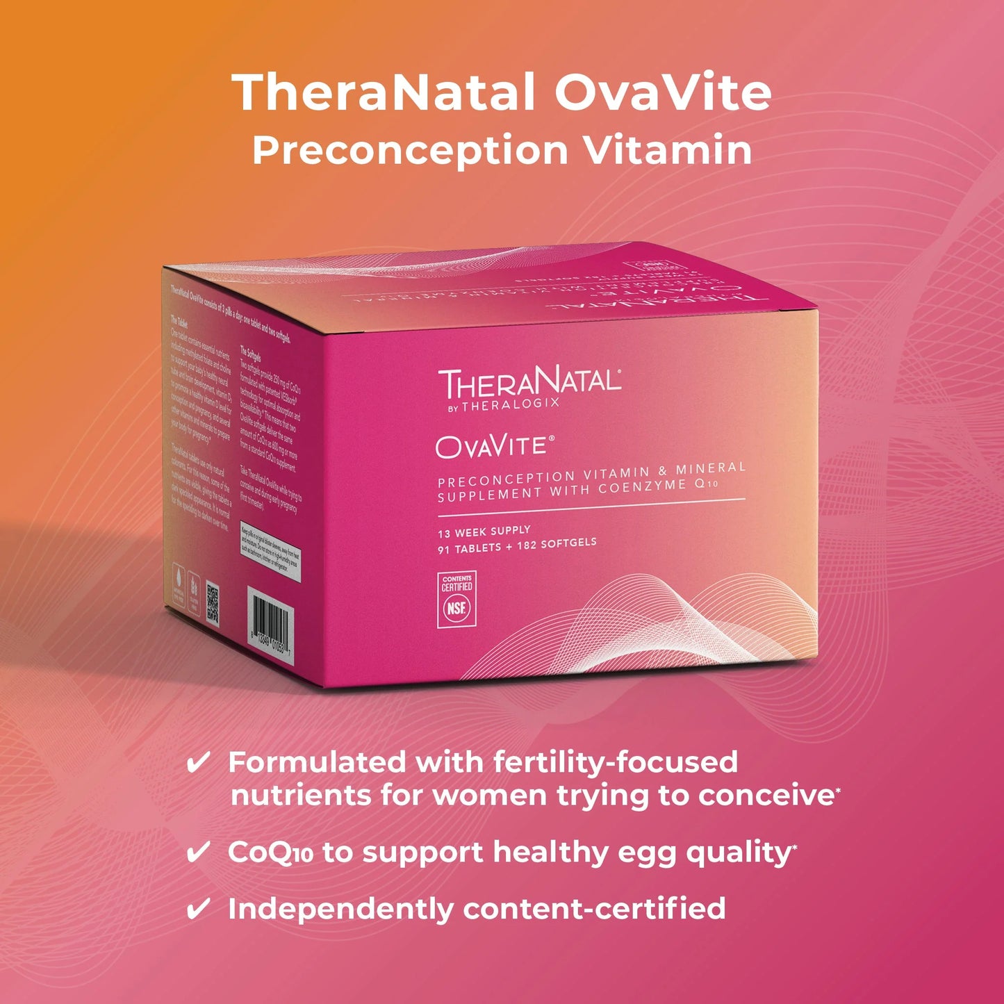 TheraNatal OvaVite Vitamins - (91 day supply) FREE INTERNATIONAL SHIPPING
